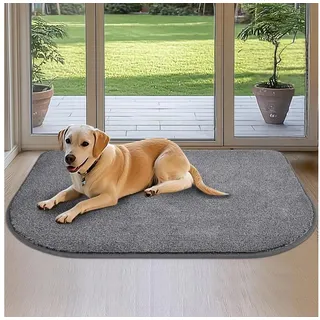 LuxusKollektion Fußmatte Schmutzfangmatte Halbrund 80x120cm Grau, Formgebogen, Höhe: 10 mm grau