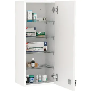 ComfortXL Medizinschrank, Weiß, Holzwerkstoff, 20x70x30 cm, Badezimmer, Badezimmerschränke, Medizinschränke