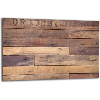 TMK | Herdabdeckplatte 80x52 cm 1-teilig Ceranfeldabdeckung Induktion Herdschutz Spritzschutz Glasplatte Deko Schneidebrett Holz