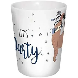 GEDALABELS Tasse Faultier Bonaparte Party | Becher | Porzellanbecher | Kaffeebecher | Mehrfarbig | Tee | Faultier | Kaffee | Porzellan | GEDA | Frühstück | 300 ml