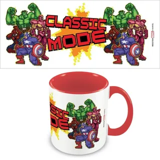 Marvel - Kaffeebecher "Classic Mode", Zweifarbige Innenseite PM4781 (Einheitsgröße) (Weiß/Rot)