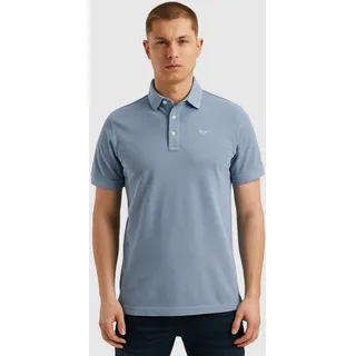 Poloshirt PME LEGEND, Herren, Gr. 3XL, blau (ashleigh blau), Piqué, Obermaterial: 100% Baumwolle, unifarben, regular fit taillenbedeckt, Shirts, mit Logo Stickerei
