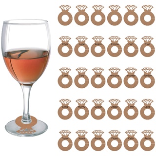 URROMA Kraft-Diamant-Weinglas-Charms, 50 Stück, Hochzeitswein-Anhänger, personalisierte Getränke-Identifikatoren, Weinzubehör, Weinglas-Marker für Partygeschenke