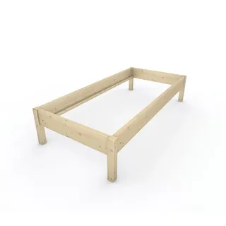 TUGA-Holztech Massivholzbett Holzbett Naturholzbett 100 x 220 cm 48 cm Bettgestell ohne Kopfteil, Br 70 80 90 100 120 140 160 180 200 Lg 200 220 H=38/48/58 cm 100 cm x 220 cm x 48 cm