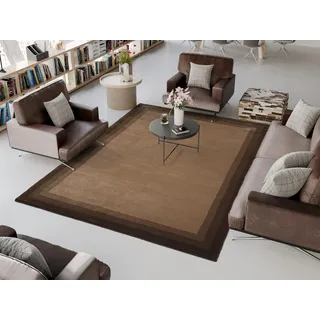Mein Teppichmarkt Teppichträume werden wahr! Eagle Wing handgeknüpfter Wollteppich Naturfaser Hochflor,Langflor, in Braun Dunkelbraun Größe: 170x240 cm Diele, Esszimmer, Flur, Kinderzimmer, Küche