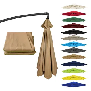Sonnenschirm Ersatzbezug 200/270/300cm 8 Streben/6 Streben UV-Schutz Ampelschirm Bezug Wasserdicht Schirmbezug Sonnenschirm Ersatzteile Für Balkon, Garten, Pool Und Strand(Color:Khaki,Size:6 ribs-3m(9