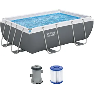 Bestway Pool-Set, rechteckig, 9 ft 3 Zoll x 6 ft 5 Zoll x 33 Zoll oder 2,82 m x 1,96 m x 84 cm