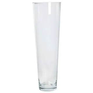 INNA-Glas Bodenvase ERIC, Trichter - rund, klar, 70cm, Ø 22,5cm - Konische Vase weiß