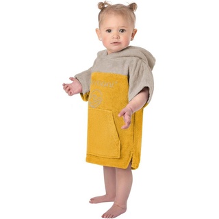 normani Badeponcho Kinder Badeponcho 0-2 Jahre Puwai, Bio-Baumwolle, Kapuze, Schlupf, Badeponcho aus 100 % Bio-Baumwolle gelb