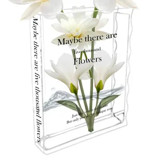 Book Vase, Acryl Buch Vasen, Klare Buchvase, Tulpenvase, Künstlerische Vase In Buchform, Bücherregal Dekoration Für Blumenarrangements, Mittelstücke Und Heimdekoration