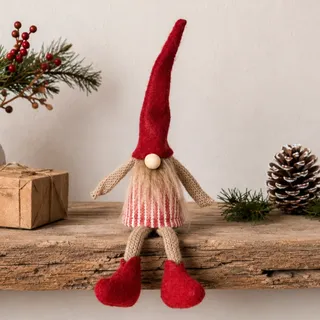 Wichtel Kaj gestreift, 20 cm Nisse Skandinavisch Weihnachtsdeko Deko