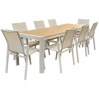 teico group Alu/WPC Set 9-tlg. Weiß/Braun