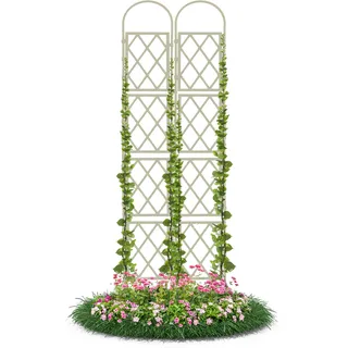 Gartenwelt Riegelsberger Wandspalier beige 60x210 cm für Kletterpflanzen Rosen Rundbogen Rankgitter Rankhilfe für Garten Terrasse