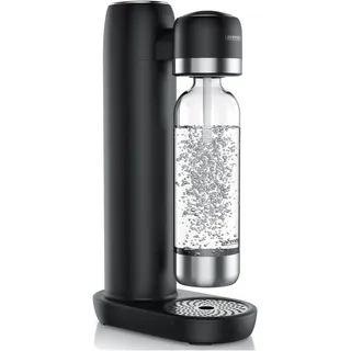 Arendo Wassersprudler schwarz mit 1L PET-Flasche