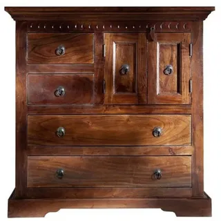 Holzkommode Kommode Sideboard 87cm Akazie Holz massiv hellbraun braun kolonial