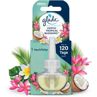 Glade electric scented oil Nachfüller, elektrischer Raumduft Duftstecker mit Duftöl, Exotic Tropical Blossoms, 1er Pack (1 x 20 ml)