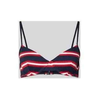 Bikini-Oberteil aus geripptem Material, Dunkelblau, 70B