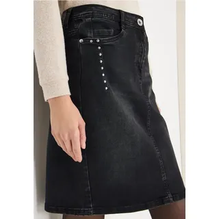 CECIL Jeansrock mit Nieten - Schwarz