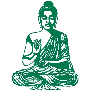 Samunshi® Wandtattoo Buddha Wandsticker 52 x 70cm grün