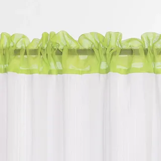 Joyswahl 1 Stück Scheibengardine Leinenoptik Bistrogardine Modern Kurzgardine Halbtransparent Küchengardine mit Tunnelzug Grün HxB: 60x90cm - Grün