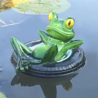 Schwimmende Teichdeko Miniteich Deko, Gartenteich Frosch Figur, Schwimmfrosch Teichfigur, Harz Frosch Dekofigur, Gartendeko Frösche Figuren Für Terrassenteich Solarbrunnen Garten Balkon Teiche Deko
