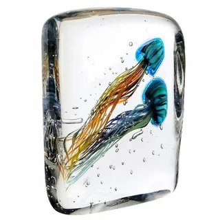 Casablanca by Gilde Dekofigur Glasskulptur Funny Medusa 2, handgearbeitet H. 22 cm,27740 - Bunt