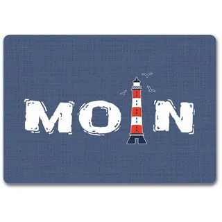 speecheese Fußmatte Fußmatte in 35x50 cm ohne Rand im maritimen Stil mit Spruch: Moin und 35 cm