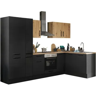 BASIC by Balculina Winkelküche Turin L-Form 300 cm schwarz