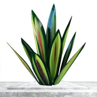 Samnuerly Tequila rustikale Skulptur DIY Metall Agave Pflanze Sculpture 65cm Agaven Deko für Garten, Grün Yard Kunstdekoration Orament