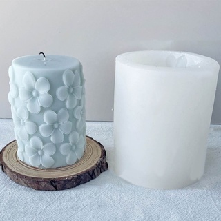Kerzen Formen Silikon Kerzen Gießform 3D Silikonform Kerze Kerzengießform DIY Blume Silikonform Zylinder für Herstellung von Kerzen Aromasteinen...
