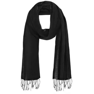 Bovari Schal Leinen Schal für Damen und Herren aus 100% Leinen, - leicht und atmungsaktiv – Ganzjahres-Schal – Fransen-Schal schwarz