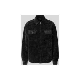 Freizeithemd mit Reißverschluss, Black, M