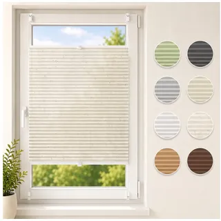 Sekey Plissee Plissee ohne Bohren Klemmfix verspannt für Fenster & Tür Lichtschutz, blickdicht, Klemmfix Montage ohne Bohren, Klemmfix, Faltenstore Klemmfix Lichtschutz und Sichtschutz 70x130cm Leinen 70 cm x 130 cm