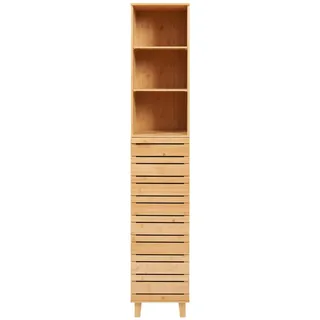 [en.casa] Epind Hochschrank 180 x 33 x 30 cm Beige Bambus