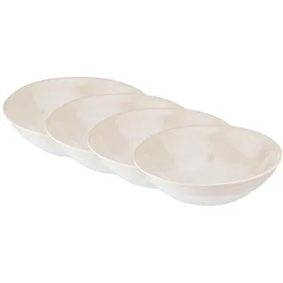 BUTLERS Schüssel 550ml 4er Set Suppenteller ATLANTIS Steinzeug Geschirr Suppenschüssel | Bowl Salatschale Teller tief Salatschüssel | Farbverlauf mit Boho-Stil | Mikrowellen- & spülmaschinenfest