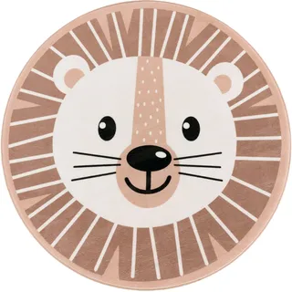 Paco Home - Kinderteppich Teppich Rund Kinderzimmer Spielmatte Rutschfest Löwen beige, 150 Cm Rund