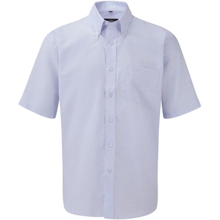 Russell Collection Klassisches Oxford Hemd – Kurzarm, oxford blue, 4XL