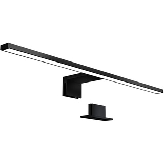 B.K.Licht – Badezimmerlampe, Spiegellampe – 60 cm, spritzwassergeschützt, Farbe Schwarz, einfache Installation