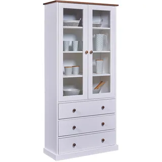 Interlink Vitrine Westerland 90 x 190 x 38 cm Weiß