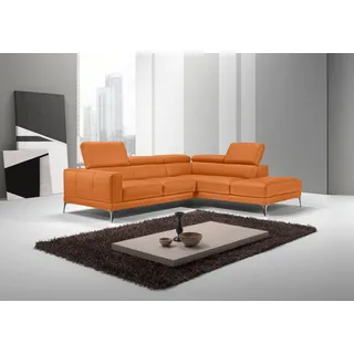 Egoitaliano "Claudie, Designsofa mit extrakomfortablem Sitzkomfort, L-Form", Inkl. Kopfteilverstellung, L-Form orange,