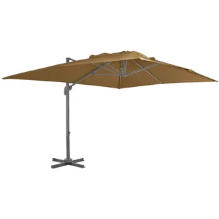 vidaXL Ampelschirm mit Aluminium-Mast 400 x 300 cm Taupe
