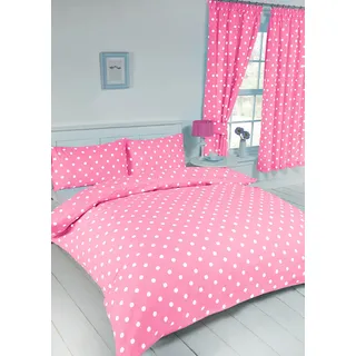 Pois rosa/bianco, copripiumino per letto singolo/letto copripiumone set, by My Home, moderno spot DOT design