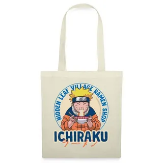 Spreadshirt Henkeltasche Naruto Ichiraku Hidden Ramen Shop Mit Naruto Stoffbeutel (1-tlg) beige