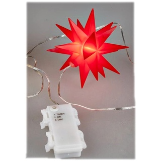 Weihnachtsstern zum Hängen beleuchtet 12cm Hänger Stern in 3D-Optik mit LED-Licht Deko Weihnachten Fensterschmuck