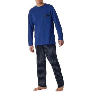 Schiesser Herren Schlafanzug lang-Nightwear Set Pyjamaset, Navy, 52