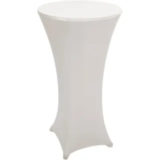 Mendler Stehtischhusse HWC-J30 Creme-beige Ø 60 cm