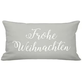 Krasilnikoff Dekokissen Kissenhülle Weihnachten 30x60cm Dekokissen Weihnachtskissen Advent, Hochwertige Qualität aus 100 % Baumwolle weiß
