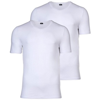 s.Oliver T-Shirt Herren T-Shirt, 2er Pack - Basic, V-Ausschnitt weiß S