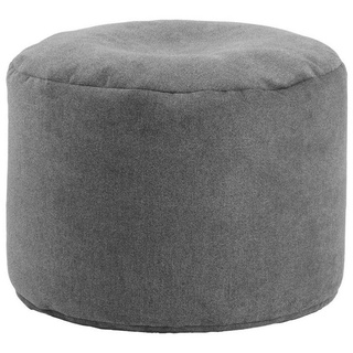 mokebo Pouf Der Ruhepouf (aus Webstoff), Sitzhocker XL, Bodenkissen, Fußhocker & Sitzkissen in Grau schwarz grau 60 cm x 40 cm