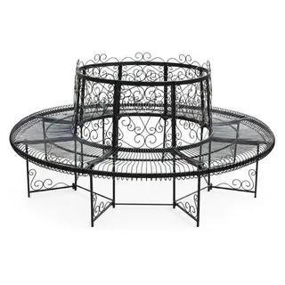 DanDiBo Ambiente Rundbank 200 x 100 x 200 cm Schwarz